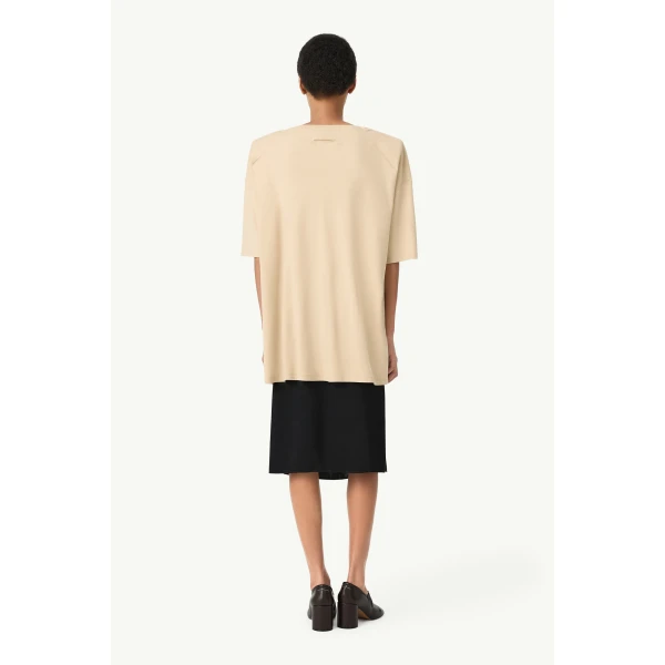 MM6 Maison Margiela Horse Portrait T-Shirt in Pink Beige, view 4 | T-shirts | Coveti