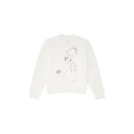 MM6 Maison Margiela Horse Print Unbrushed Cotton Sweatshirt in Ecru | Hoodies | Coveti