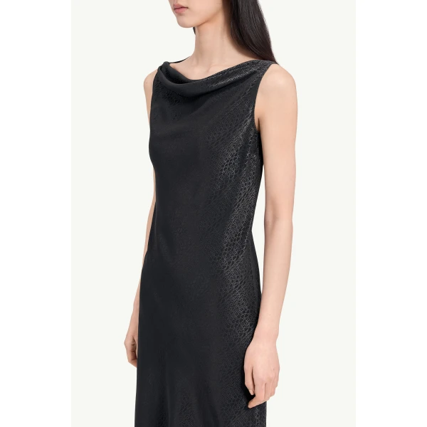 MM6 Maison Margiela Jacquard Dress in Black, view 5 | Midi Dresses | Coveti