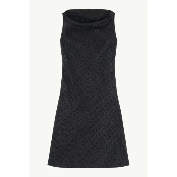 MM6 Maison Margiela Jacquard Dress in Black, view 6 | Midi Dresses | Coveti