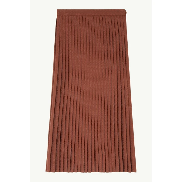 Jacquard Midi Skirt in Light Brown
