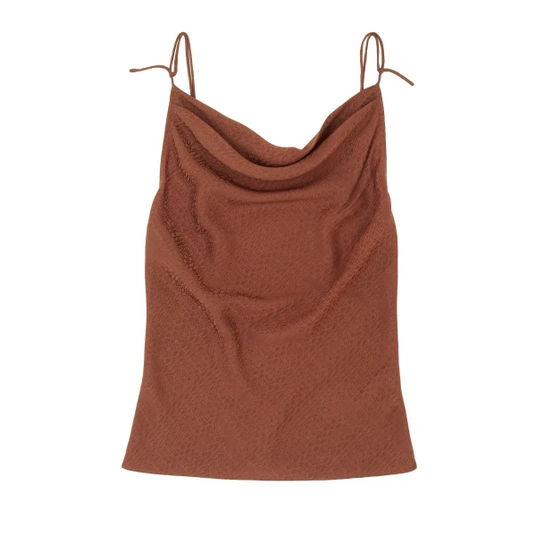 MM6 Maison Margiela Jacquard Top in Light Brown | Tops | Coveti