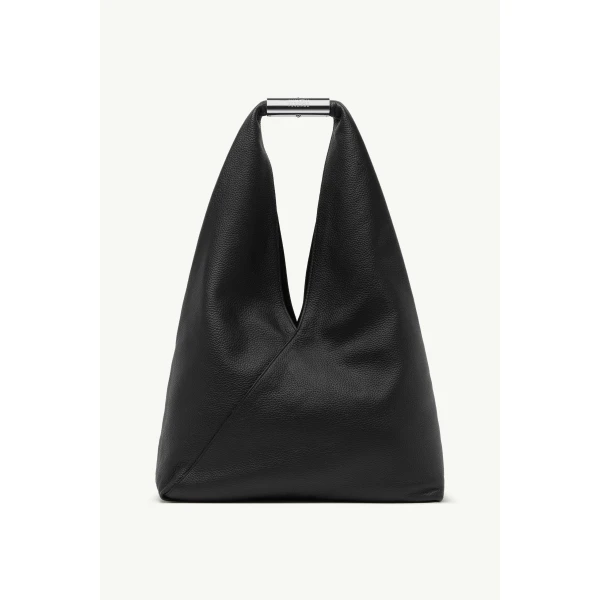MM6 Maison Margiela Japanese Bag Jewel Handle Classic in Black, view 2 | Totes & Top-Handle Bags | Coveti