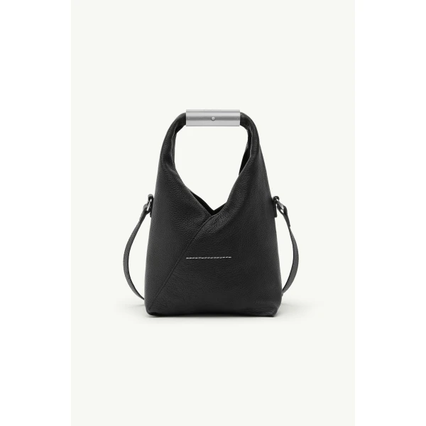 MM6 Maison Margiela Japanese Bag Jewel Handle Classic with Strap in Black, view 4 | Totes & Top-Handle Bags | Coveti