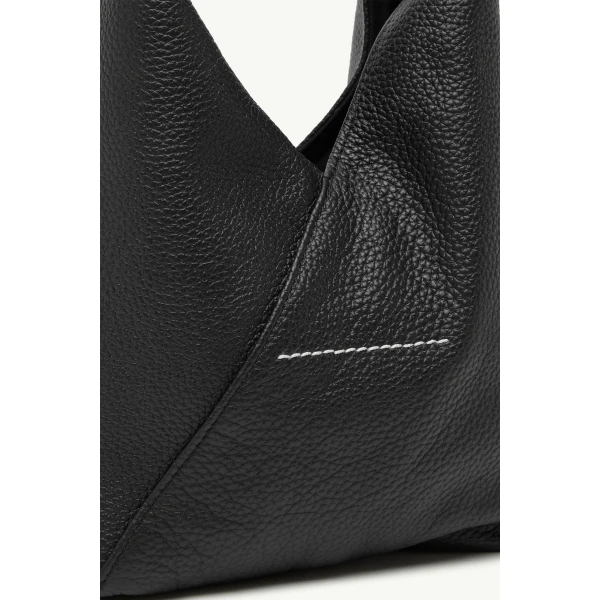MM6 Maison Margiela Japanese Bag Jewel Handle Classic with Strap in Black, view 6 | Totes & Top-Handle Bags | Coveti