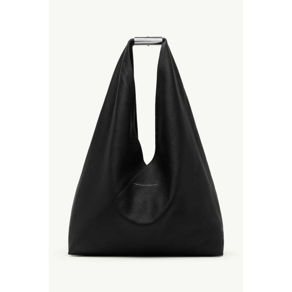 MM6 Maison Margiela Japanese Bag Jewel Handle Large in Black, view 4 | Totes & Top-Handle Bags | Coveti