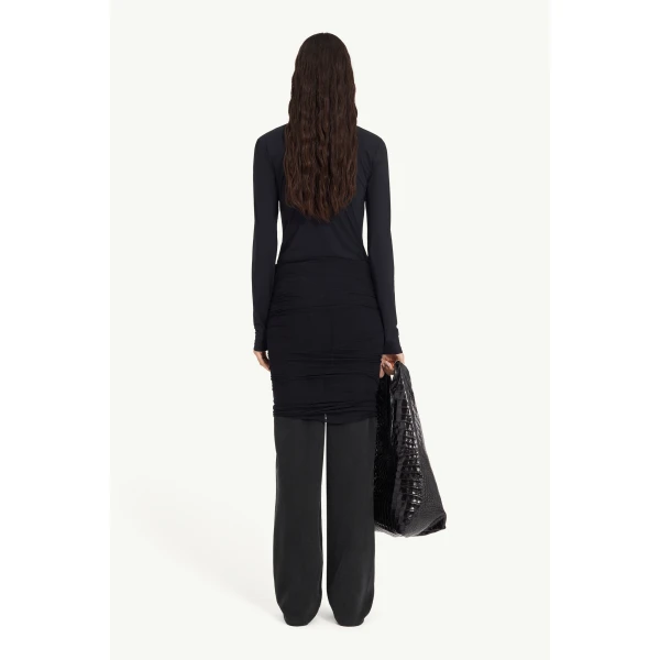MM6 Maison Margiela Jeans with Overlay in Black, view 4 | Denim | Coveti