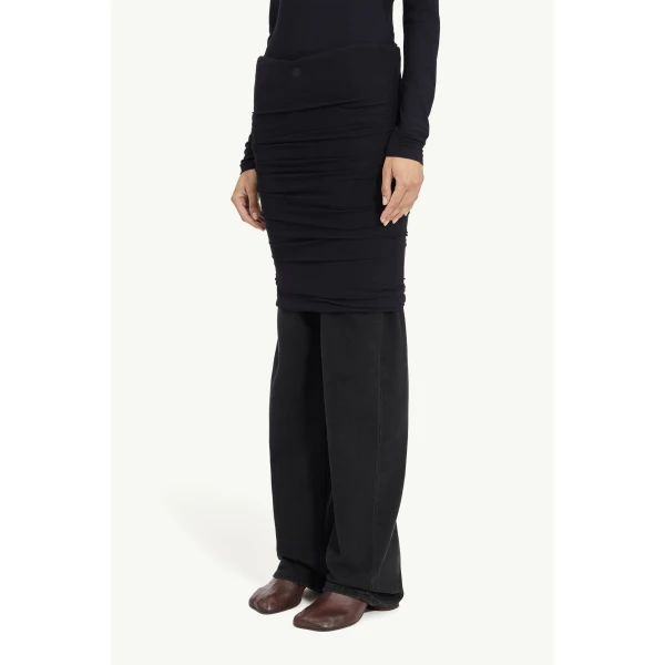 MM6 Maison Margiela Jeans with Overlay in Black, view 5 | Denim | Coveti
