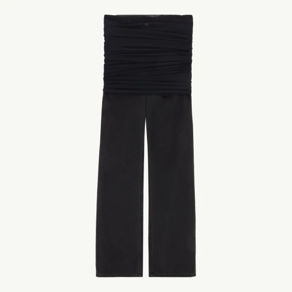 Jeans with Overlay in Black