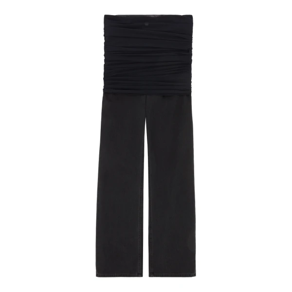 MM6 Maison Margiela Jeans with Overlay in Black | Denim | Coveti