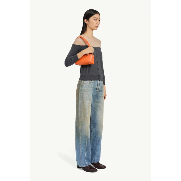 MM6 Maison Margiela Knit Cardigan in Dark Grey, view 3 | Cardigan | Coveti