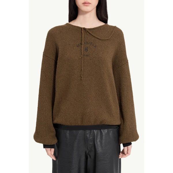 MM6 Maison Margiela Knit Jumper in Khaki, view 5 | Sweaters | Coveti