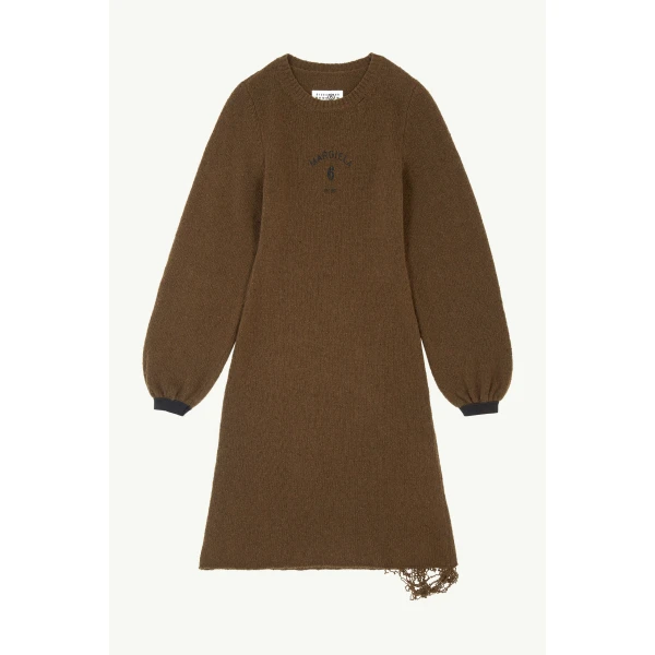 MM6 Maison Margiela Knit Midi Dress in Olive, view 6 | Midi Dresses | Coveti
