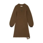 MM6 Maison Margiela Knit Midi Dress in Olive | Midi Dresses | Coveti