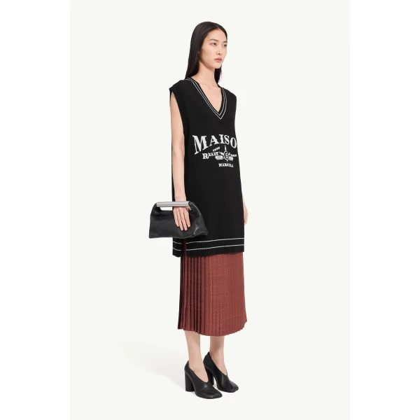 MM6 Maison Margiela Knitted Dress in Black, view 3 | Mini Dresses | Coveti