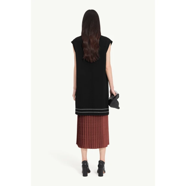 MM6 Maison Margiela Knitted Dress in Black, view 4 | Mini Dresses | Coveti