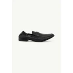 MM6 Maison Margiela Leather Swing Toe Loafers in Black | Loafers | Coveti