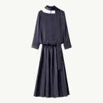 MM6 Maison Margiela Lining-Look Dress in Blue | Maxi Dresses | Coveti