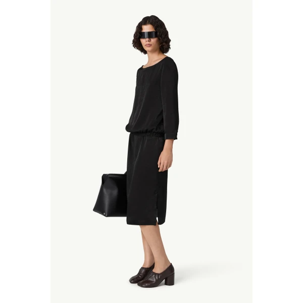 MM6 Maison Margiela Lining-Look Top in Black, view 3 | Long Sleeve | Coveti