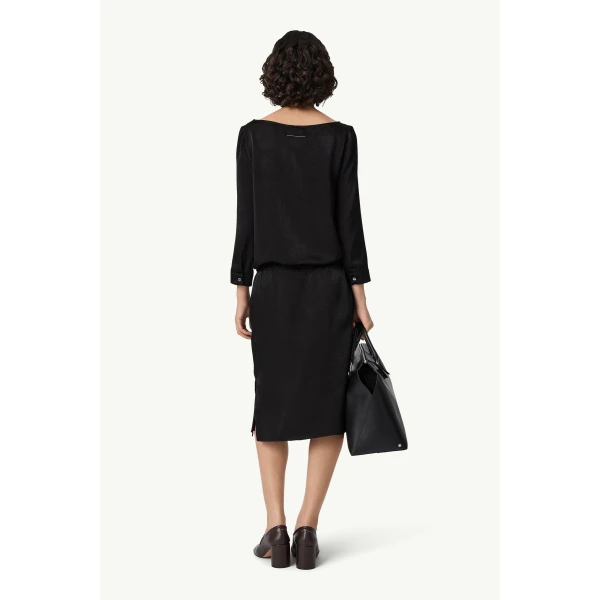 MM6 Maison Margiela Lining-Look Top in Black, view 4 | Long Sleeve | Coveti