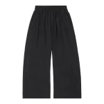 MM6 Maison Margiela Logo-Embroidered Nylon Drawstring Trousers in Black | Sweatpants | Coveti