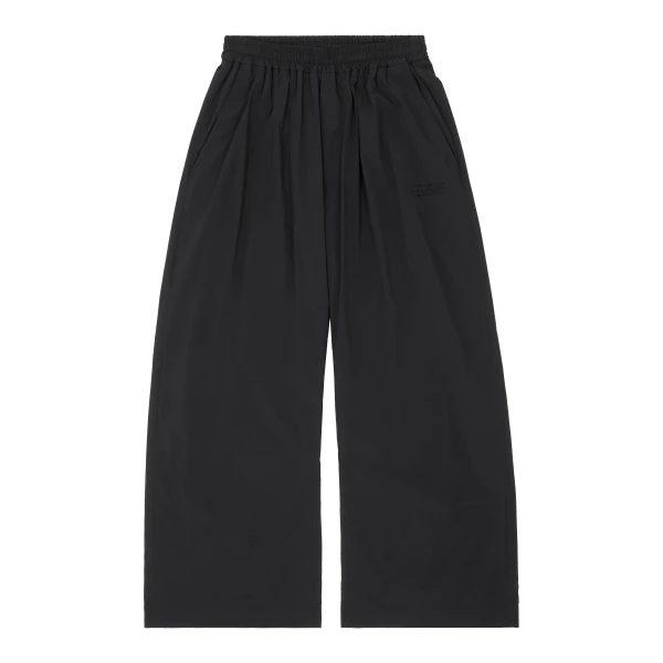 MM6 Maison Margiela Logo-Embroidered Nylon Drawstring Trousers in Black | Sweatpants | Coveti