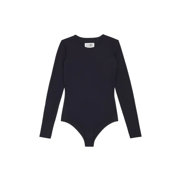 MM6 Maison Margiela Lycra Jersey Bodysuit in Black | Bodysuit | Coveti