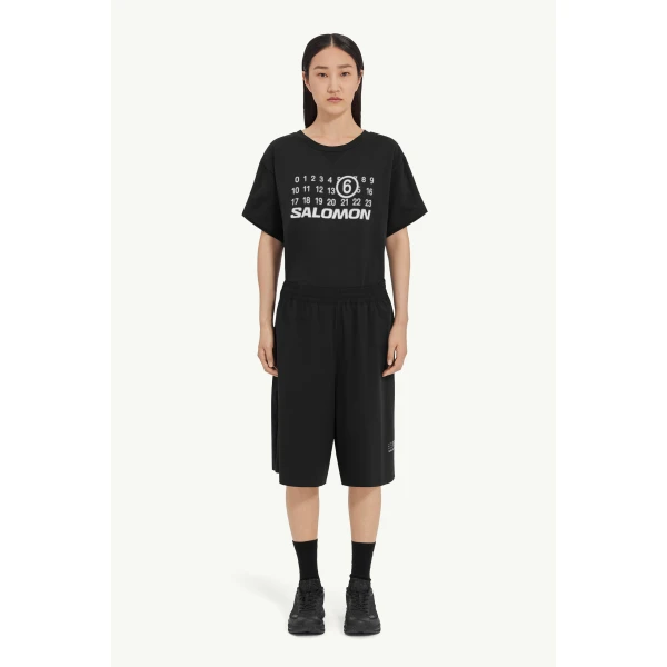 MM6 Maison Margiela MM6 x Salomon Running Shorts in Black, view 2 | Shorts | Coveti