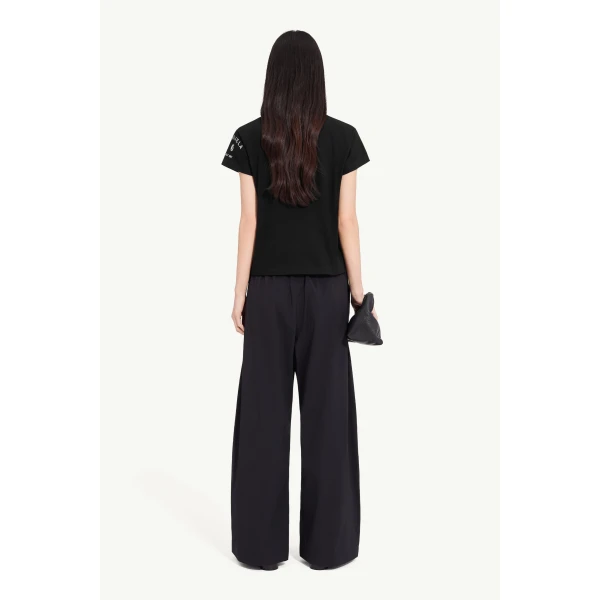 MM6 Maison Margiela Mannequin-Print Cotton Jersey T-Shirt in Black, view 4 | T-shirts | Coveti
