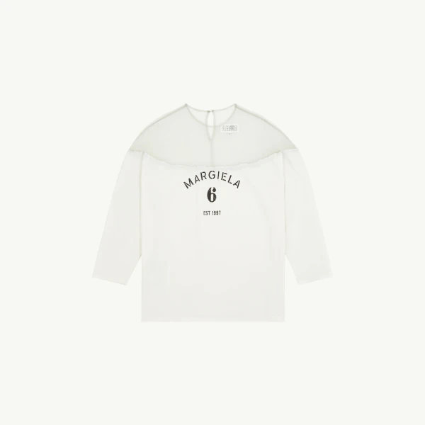 Mannequin Print Jersey Top in White
