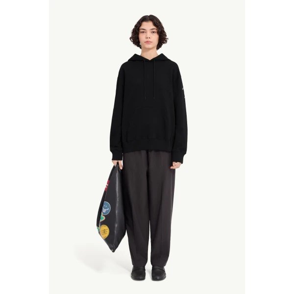 MM6 Maison Margiela Mannequin-Print Sweatshirt in Black, view 2 | Hoodies | Coveti