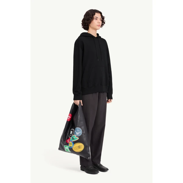 MM6 Maison Margiela Mannequin-Print Sweatshirt in Black, view 3 | Hoodies | Coveti