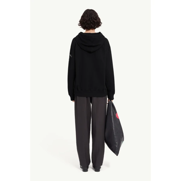 MM6 Maison Margiela Mannequin-Print Sweatshirt in Black, view 4 | Hoodies | Coveti