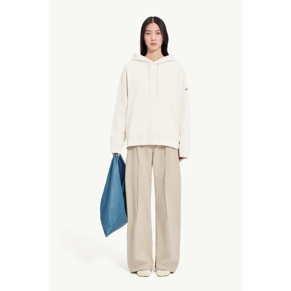 MM6 Maison Margiela Mannequin-Print Sweatshirt in Ecru, view 2 | Hoodies | Coveti