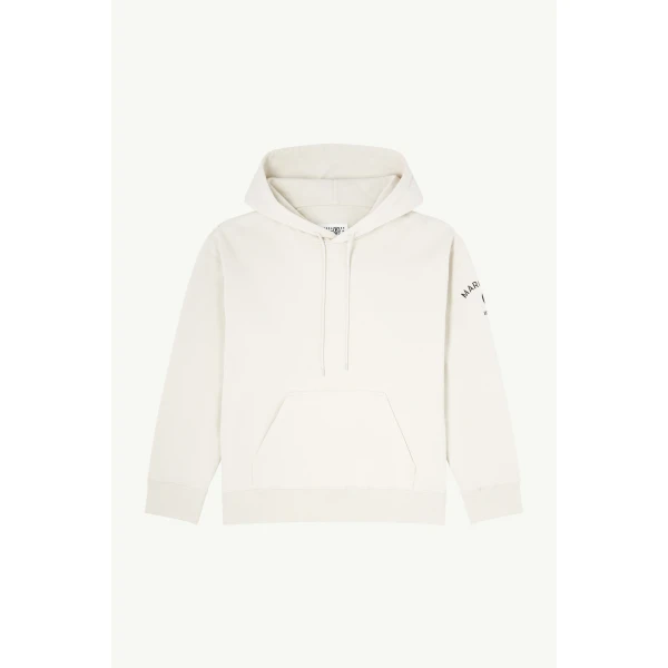 MM6 Maison Margiela Mannequin-Print Sweatshirt in Ecru, view 6 | Hoodies | Coveti