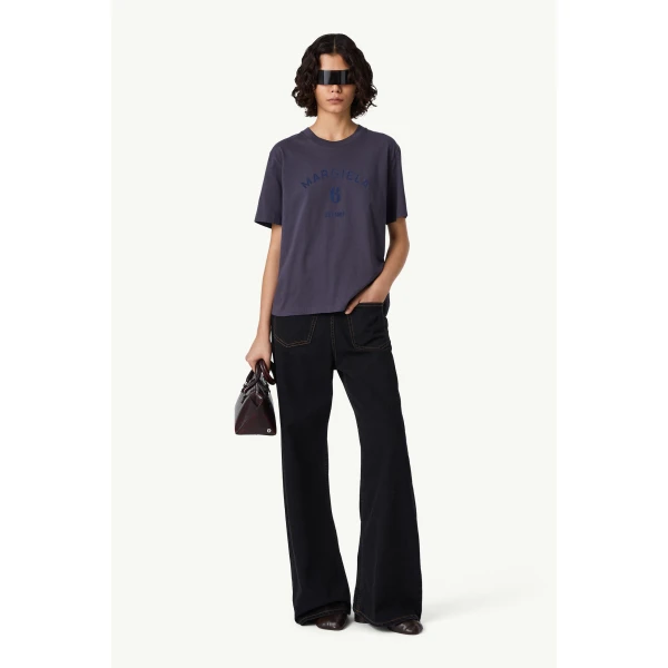 MM6 Maison Margiela Mannequin Print T-Shirt in Blue, view 2 | T-shirts | Coveti