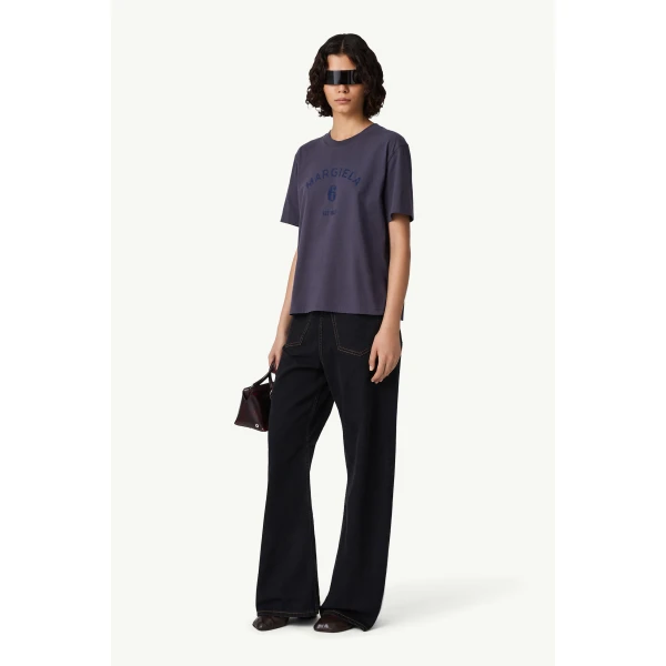 MM6 Maison Margiela Mannequin Print T-Shirt in Blue, view 3 | T-shirts | Coveti