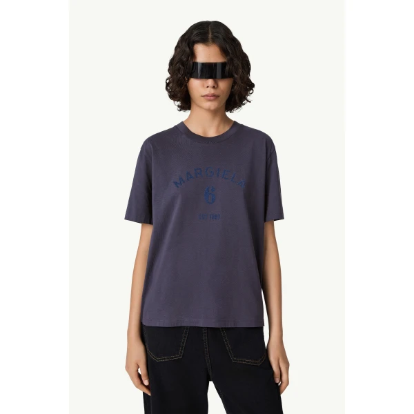 MM6 Maison Margiela Mannequin Print T-Shirt in Blue, view 5 | T-shirts | Coveti