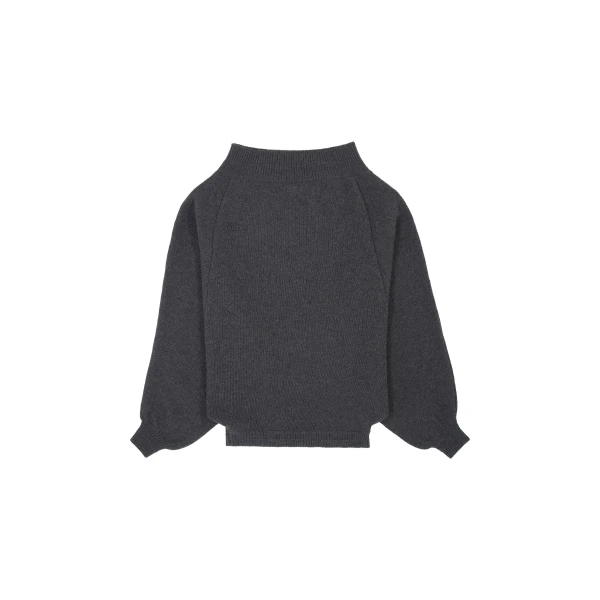 Merino Wool Knitted Dress in Dark Grey