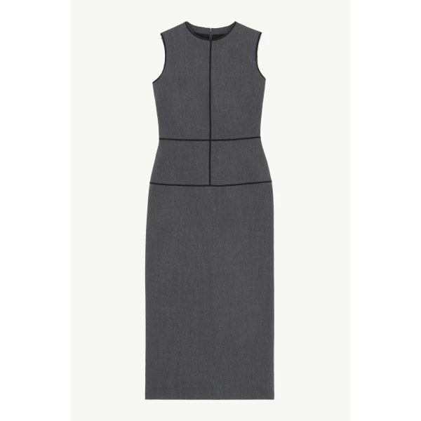 MM6 Maison Margiela Midi Dress in Dark Grey, view 6 | Maxi Dresses | Coveti