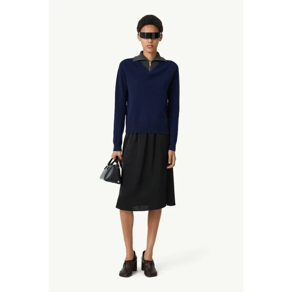 MM6 Maison Margiela Multi Neckline Knit Jumper in Navy, view 2 | Sweaters | Coveti