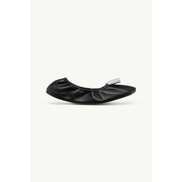 MM6 Maison Margiela Numeric Anatomic Ballerina in Black, view 2 | Flats | Coveti