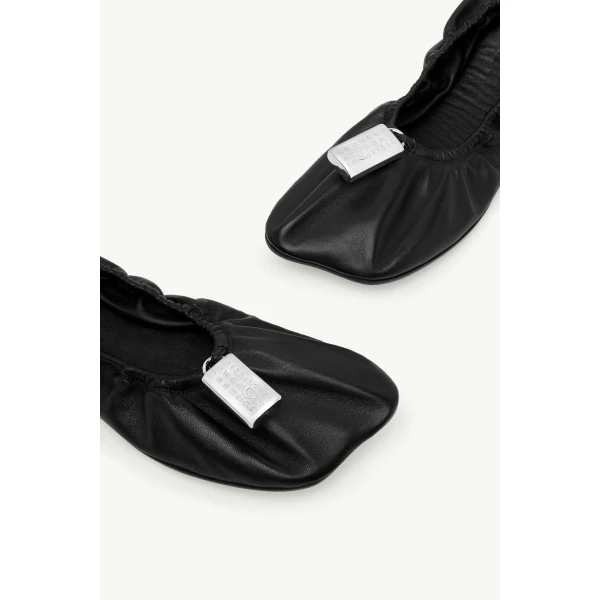 MM6 Maison Margiela Numeric Anatomic Ballerina in Black, view 5 | Flats | Coveti