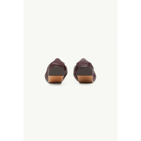 MM6 Maison Margiela Numeric Anatomic Ballerina in Bordeaux, view 4 | Flats | Coveti