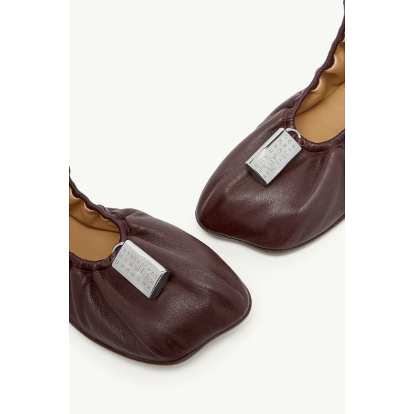 MM6 Maison Margiela Numeric Anatomic Ballerina in Bordeaux, view 5 | Flats | Coveti