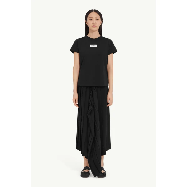 MM6 Maison Margiela Numeric Cotton Jersey T-Shirt in Black, view 2 | T-shirts | Coveti