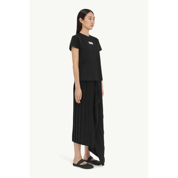 MM6 Maison Margiela Numeric Cotton Jersey T-Shirt in Black, view 3 | T-shirts | Coveti