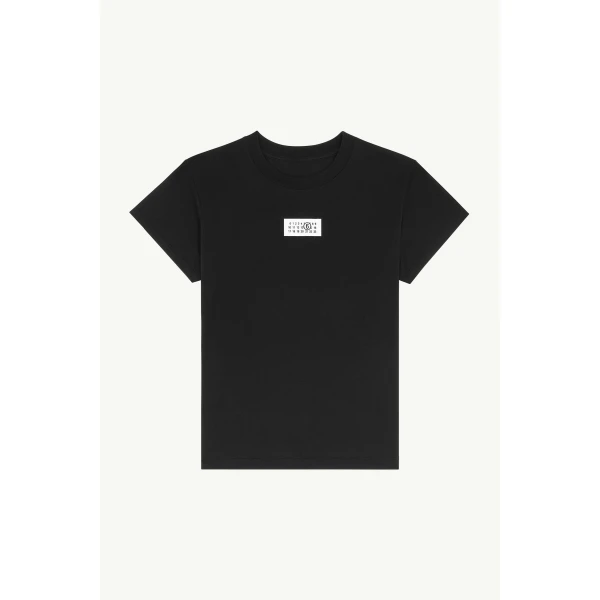 MM6 Maison Margiela Numeric Cotton Jersey T-Shirt in Black, view 6 | T-shirts | Coveti