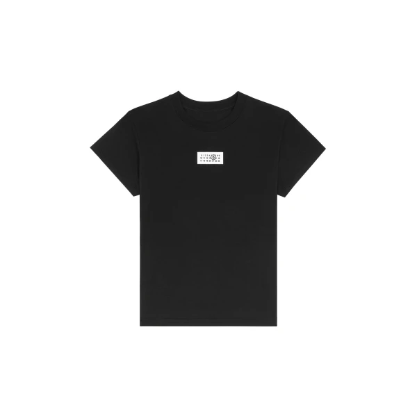MM6 Maison Margiela Numeric Cotton Jersey T-Shirt in Black | T-shirts | Coveti