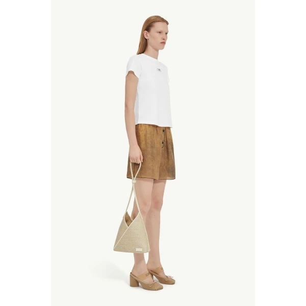 MM6 Maison Margiela Numeric Cotton Jersey T-Shirt in White, view 3 | T-shirts | Coveti